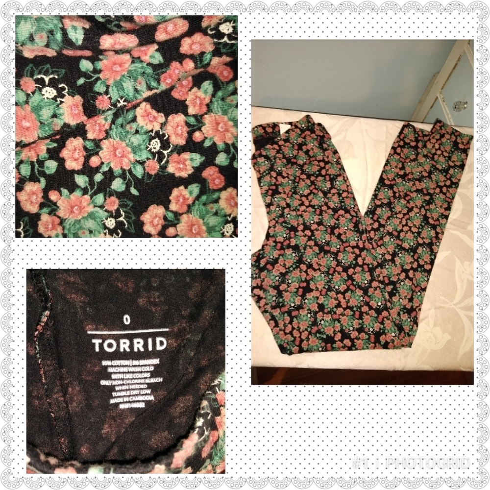 Torrid, floral leggings,  size 0.